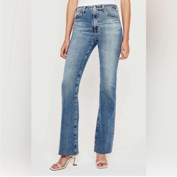 AG Adriano Goldschmied Alexxis High Waist Bootcut Jeans in Blue Wash, Size 28 - Picture 1 of 6